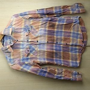 Jacks Womens size small button up shirt pastel colors